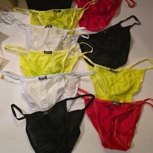 Women's Mesh Bikini Panties - Black, Yellow, Red